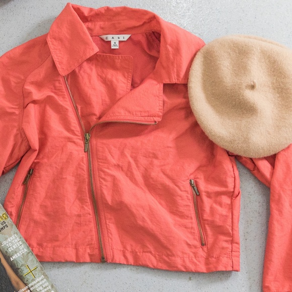 CAbi Jackets & Blazers - Cabi - Moto Jacket - Pink/Orange